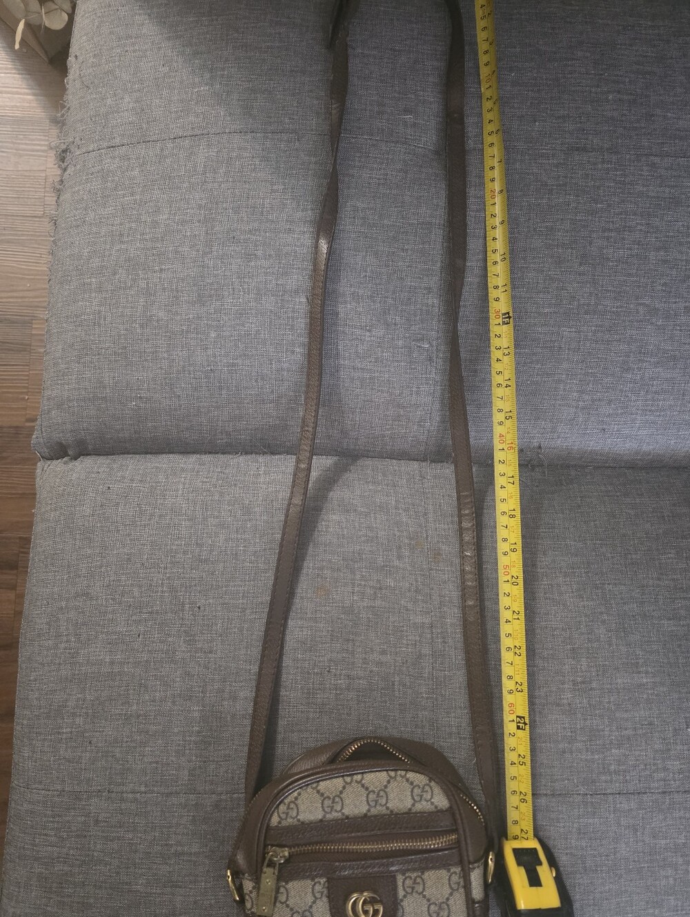 Gucci Brown GG Supreme Crossbody Bag with Web Stripe - Picture 15 of 15